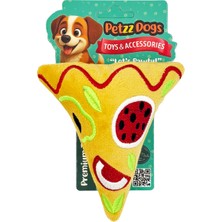 Indispensablely Petzzdogs Little Pizza Sesli Dayanıklı Peluş Köpek Çiğneme Oyuncağı Sarı 14X13 cm