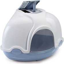 Indispensablely Imac Ginger Kapalı Kedi Tuvaleti Beyaz/mavi 52X52X44.5 cm