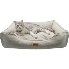 Indispensablely Lepus Mia Kedi ve Köpek Yatağı Medium Krem 46X61X21 cm