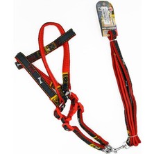 Indispensablely Euro Dog Köpek Uzatma Tasması ve Göğüs Tasması Takımı Kırmızı/siyah 20 mm 120 cm