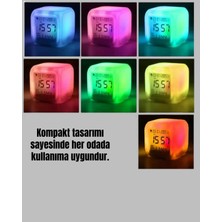 Indispensablely Kronometre ve Takvim Destekli Renk Değiştiren LED Dijital Küp Saat