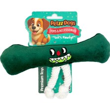 Indispensablely Petzzdogs Fury Sesli Dayanıklı Peluş Köpek Çiğneme Oyuncağı Yeşil 11X7,5 cm