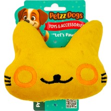 Indispensablely Petzzdogs Kitty Sesli Dayanıklı Peluş Köpek Çiğneme Oyuncağı Sarı 12X14 cm