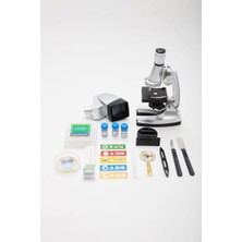 Azrlya -50X-100X-200X-400X-600-1200X  Çocuklariçin Eğitici  Projektörlü Mikroskop Seti ( Lisinya )