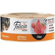 Indispensablely Felicia Tahılsız Biftekli Fileto Kısırlaştırılmış Konserve Kedi Maması 1 Adet 85 gr