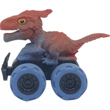 Azrlya Sürtmeli Dinazor Arabalar 12 cm - H-20 - Parasaurolophus - Mavi (Lisinya)