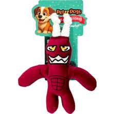 Indispensablely Petzzdogs Heady Sesli Dayanıklı Peluş Köpek Çiğneme Oyuncağı Bordo 22X16 cm