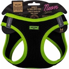Indispensablely Doggie Havalı Dokuma Neon Küçük Irk Köpek Göğüs Tasması Medium Sarı 38-44 cm