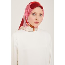 Armine Pembe - Şeker Pembe Lale Desen Sura Ipek Eşarp 9119 - 05
