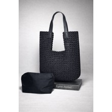 Egem Atelier  Siyah Dokumakol Çantası