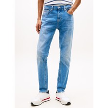 Tommy Jeans Standart Bel Slim Tapered Mavi Erkek Denim Pantolon DM0DM201741A4 Mavi Denim Pantolon