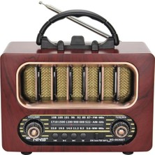 Argesco Mühendislik Argesco® Orta Boy Retro Ahşap Tasarım Bluetooth Hoparlörlü Radyo – Fm/am Destekli, Şarjlı ve Taşınabiliri Radyo NS-6636