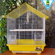 Indispensablely Euro Gold Üçgen Çatılı Kuş Kafesi Renkli 34.5X28X45.5 cm