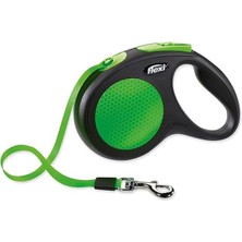 Indispensablely Flexi Neon Reflektörlü Şerit Otomatik Köpek Gezdirme Tasması Medium Yeşil 5 mt