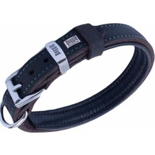 Indispensablely Doggie Yağlı Deri Köpek Boyun Tasması Medium Kahverengi 2X35-40 cm