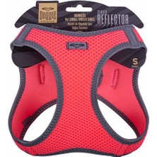Indispensablely Doggie Havalı Dokuma Reflektör Küçük Irk Köpek Göğüs Tasması Small Pembe 32-38 cm