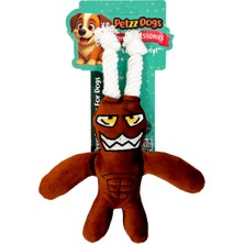 Indispensablely Petzzdogs Heady Sesli Dayanıklı Peluş Köpek Çiğneme Oyuncağı Kahverengi 22X16 cm
