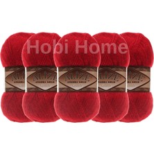 Alize Angora Gold Simli El Örgü Ipi 5’li Paket 106-KIRMIZI (5 x 100 G) – Şal, Atkı ve Hırka Ipliği