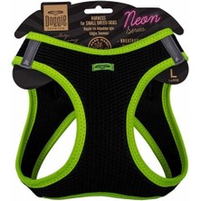 Indispensablely Doggie Havalı Dokuma Neon Küçük Irk Köpek Göğüs Tasması Large Sarı 42-48 cm