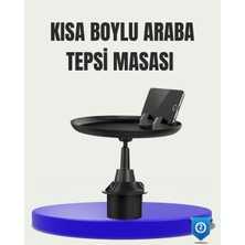 Azrlya 360° Döner Araç Bardaklık Tepsisi Geniş Yemek Alanlı Telefon Standlı - Lisinya