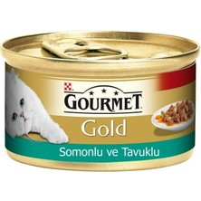 Indispensablely Gourmet Gold Somon ve Tavuklu Yetişkin Konserve Kedi Maması 1 Adet 85 gr
