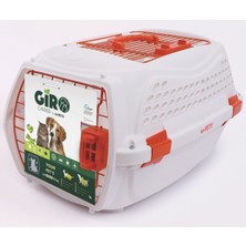 Indispensablely M-Pets Giro Carrier Kedi ve Küçük Irk Köpek Taşıma Çantası 51.6X32.7X29.6 cm Beyaz/turuncu Medi