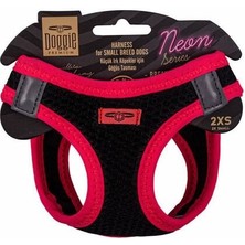 Indispensablely Doggie Havalı Dokuma Neon Küçük Irk Köpek Göğüs Tasması Xxsmall Pembe 26-30 cm