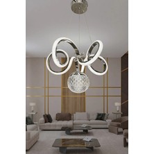 G-Light Kıvrım Kristal Top Simli Silikon Oda Avizesi