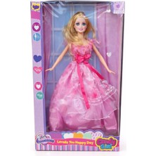 Nasyonel Toys Pembe Prenses Elbiseli Oyuncak Bebek – Uzun Saçlı Kız Çocuk Oyuncağı (Kutulu)