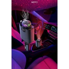 Neffo 5-In-1 45W Işıklı ve Kokulu Araç Şarj Cihazı | Hızlı Şarj | Usb-C & Ios Uyumlu | Atmosfer Işığı