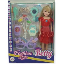 Azrlya Güzellik Seti 7 Parça Aksesuarlı Bebek Seti - Kırmızı (Lisinya)