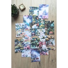 Kolbi Craft 15 Adet Büyülü Orman Temalı Scrapbook Kağıt Seti Bullet Journal Dekupaj Kağıdı