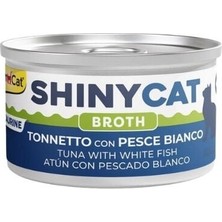Indispensablely Gimcat Shinycat Broth Sos Içinde Beyaz ve Ton Balıklı Konserve Kedi Maması 70 gr 1 Adet