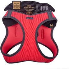 Indispensablely Doggie Havalı Dokuma Reflektör Küçük Irk Köpek Göğüs Tasması Medium Pembe 38-44 cm