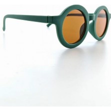 Marsilyan Kids Güneş Gözlüğü Koyu Yeşil Yuvarlak Çerçeve UV 400 Korumalı CE Belgeli Çocuk Güneş Gözlüğü