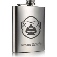 Marsilyan Kişiye Özel Maymun Hediye 9 Oz Çelik Cep Matarası 266 ml Içecek Cep Matarası