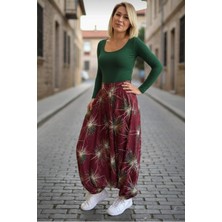 Bnz Tekstil Otantik Viskon Şalvar- Viskon Kumaş Belmando Rahat Kalıp Bohem Otantik Tarzı Cepli Kadın Şalvar