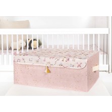 Azrlya Baby Püsküllü Kapaklı Kutu Düzenleyici Çok Amaçlı Organizer Kutu Baza Boy (Pembe) -04249 ( Lisinya )