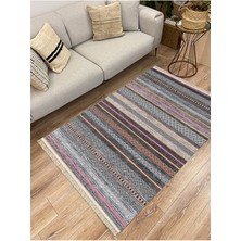 Infort Cotton Serisi Multy Tonlarında Eskitme Otantik Desen Dekoratif Dokuma Taban Kilim