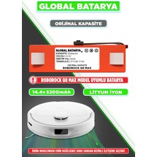 Global Batarya Roborock Q8 Max Uyumlu Akıllı Robot Süpürge Bataryası 14.4V 5200MAH Li-Ion Pil (Orijinal Kapasite)