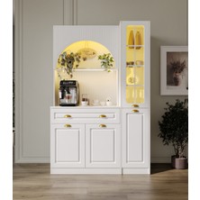 Guneystore Armoni Gold Midi Kahve Köşesi Sağ Vitrinli Komple Mdf