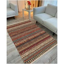 Kilim Home Cotton Serisi Multy Tonlarında Eskitme Antika Desenli Dekoratif Dokuma Taban Kilim