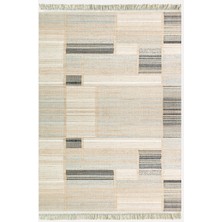 Kilim Home Cotton Serisi Hasır Görümlü Pachwork Eskitme Desenli Dekoratif Dokuma Taban Kilim