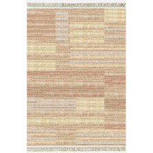 Kilim Home Cotton Serisi Kahve Tonlarında Hasır Görünmlü Eskitme Desen Dekoratif Dokuma Taban Kilim