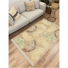 Kilim Home Cotton Serisi Hasır Görünümlü Yarım Daire Görünümlü Modern Desen Dekoratif Dokuma Taban Kilim