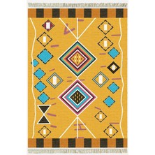 Kilim Home Cotton Serisi Iskandinav Geometrik Desenli Dekoratif Dokuma Taban Kilim