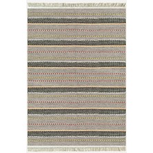 Kilim Home Cotton Kilim 33 Gri Tonlarında Çizgili Modern Desenli Dekoratif Yıkanabilen Dokuma Taban Kilim