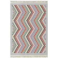 Kilim Home Cotton Kilim 45 Gri Zeminli Geneleksel Motifler Modern Dekoratif Yıkanabilen Dokuma T Kilim