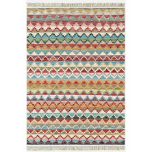 Kilim Home Multy Tonlarında Baklava Antika Desenli Dekoratif Pamuk Dokuma Cotton Kilim 3569