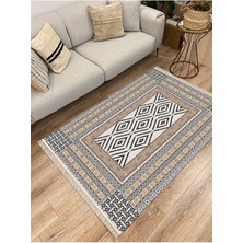 Kilim Home Cotton Serisi Yunan Motifli Eskitme Antik Otantik Desen Dekoratif Dokuma Taban Kilim